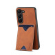 For Samsung Galaxy S24+ 5G Denior PU Back Cover Card Slot Holder Phone Case(Brown)