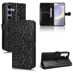 For Samsung Galaxy S24+ 5G Honeycomb Dot Texture Leather Phone Case(Black)