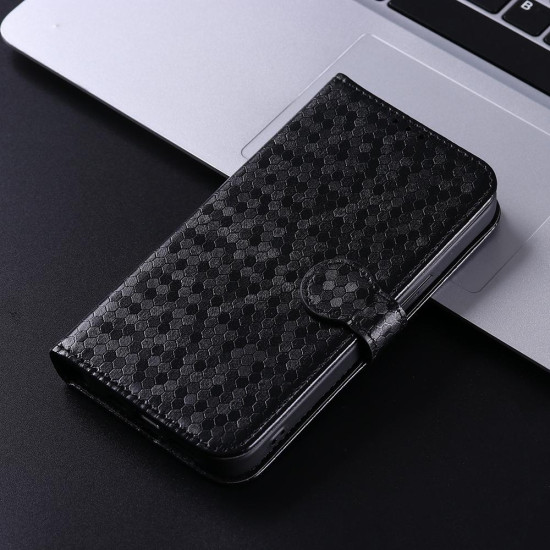 For Samsung Galaxy S24+ 5G Honeycomb Dot Texture Leather Phone Case(Black)