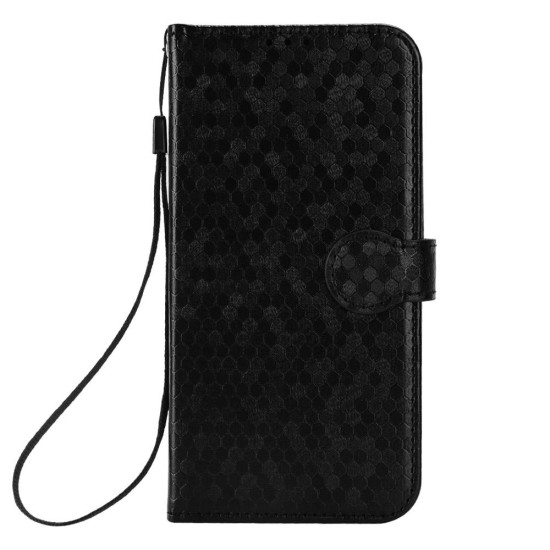 For Samsung Galaxy S24+ 5G Honeycomb Dot Texture Leather Phone Case(Black)
