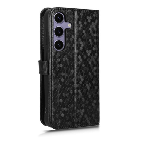 For Samsung Galaxy S24+ 5G Honeycomb Dot Texture Leather Phone Case(Black)