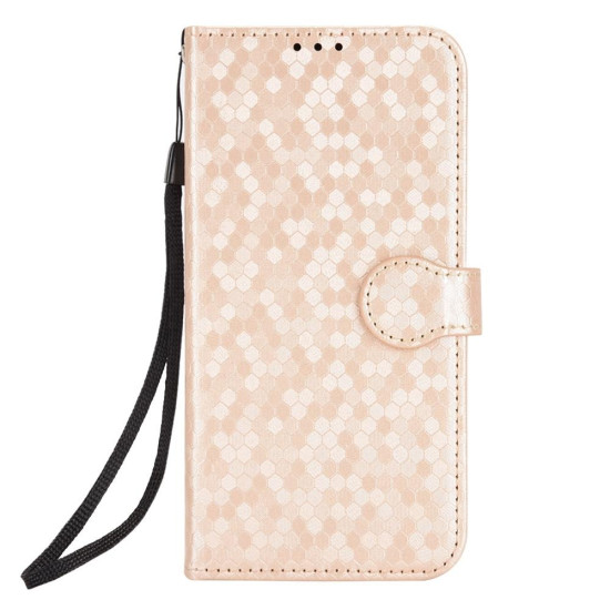 For Samsung Galaxy S24+ 5G Honeycomb Dot Texture Leather Phone Case(Gold)
