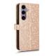 For Samsung Galaxy S24+ 5G Honeycomb Dot Texture Leather Phone Case(Gold)