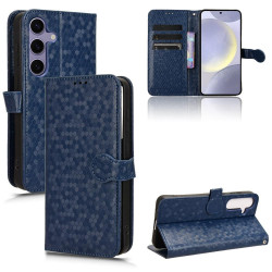For Samsung Galaxy S24+ 5G Honeycomb Dot Texture Leather Phone Case(Blue)
