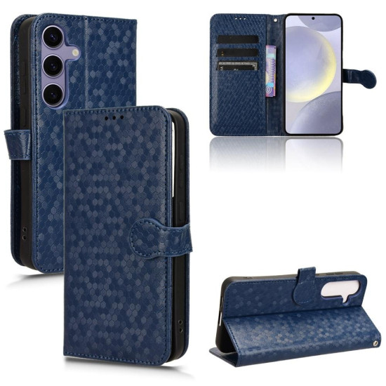 For Samsung Galaxy S24+ 5G Honeycomb Dot Texture Leather Phone Case(Blue)