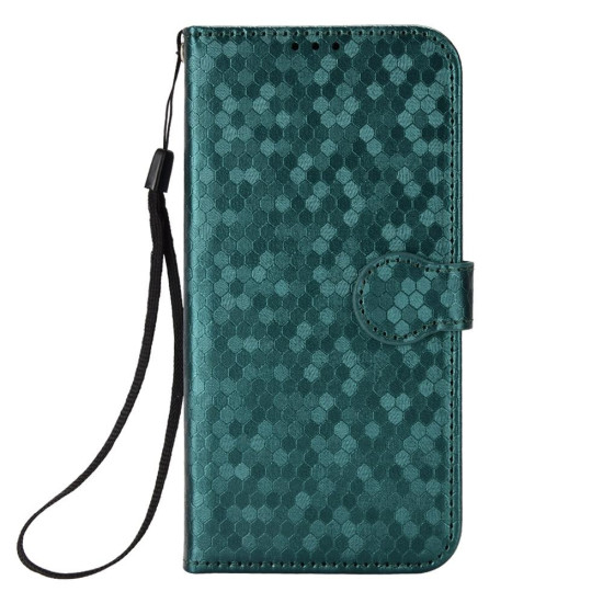 For Samsung Galaxy S24+ 5G Honeycomb Dot Texture Leather Phone Case(Green)