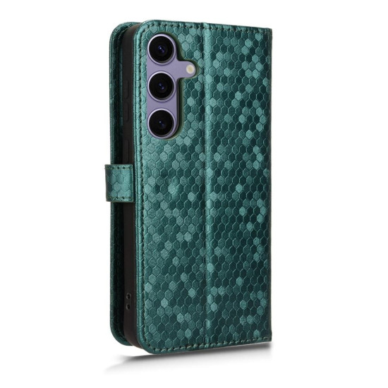 For Samsung Galaxy S24+ 5G Honeycomb Dot Texture Leather Phone Case(Green)