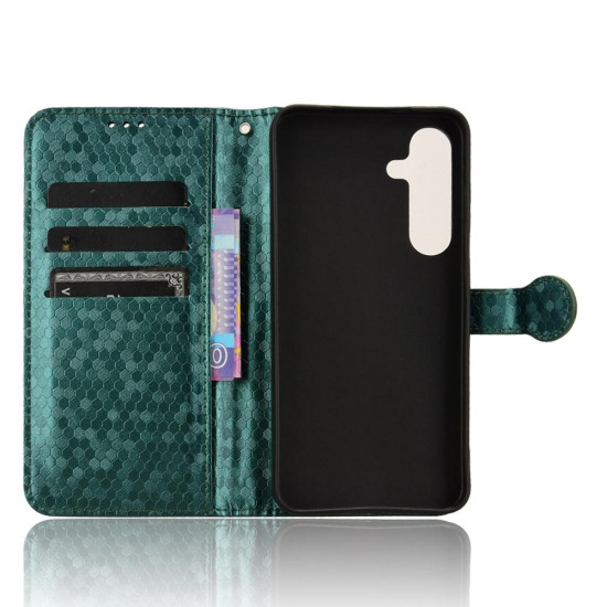 For Samsung Galaxy S24+ 5G Honeycomb Dot Texture Leather Phone Case(Green)