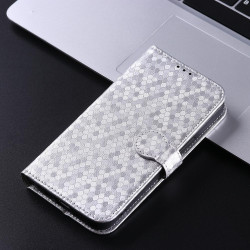 For Samsung Galaxy S24+ 5G Honeycomb Dot Texture Leather Phone Case(Silver)