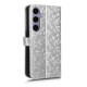 For Samsung Galaxy S24+ 5G Honeycomb Dot Texture Leather Phone Case(Silver)
