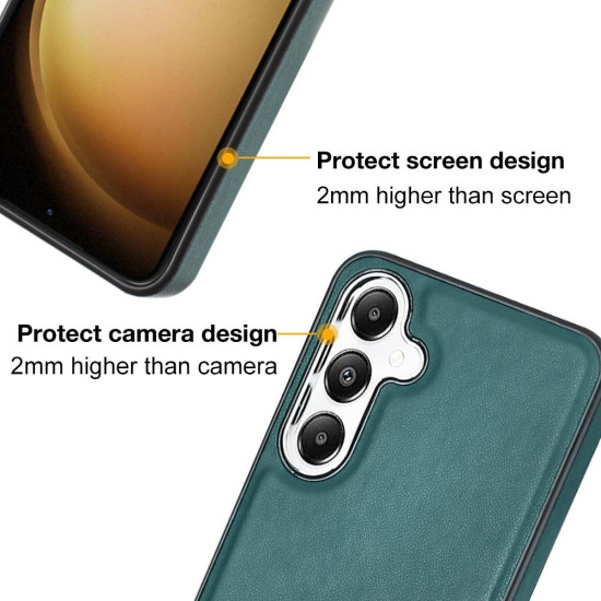 For Samsung Galaxy S24+ 5G Leather Texture Full Coverage Phone Case(Green)