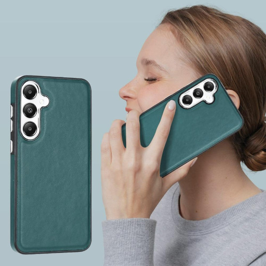 For Samsung Galaxy S24+ 5G Leather Texture Full Coverage Phone Case(Green)
