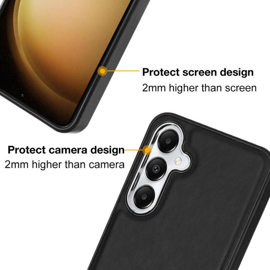 For Samsung Galaxy S24+ 5G Leather Texture Full Coverage Phone Case(Black)