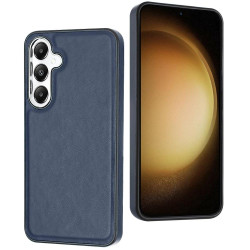For Samsung Galaxy S24+ 5G Leather Texture Full Coverage Phone Case(Blue)