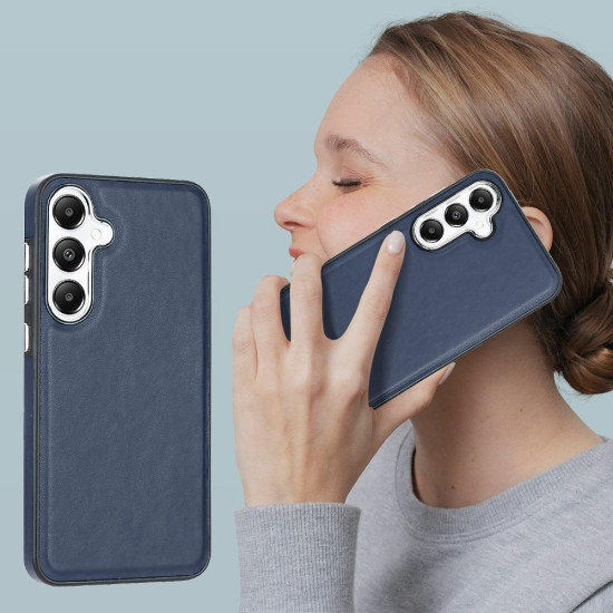 For Samsung Galaxy S24+ 5G Leather Texture Full Coverage Phone Case(Blue)