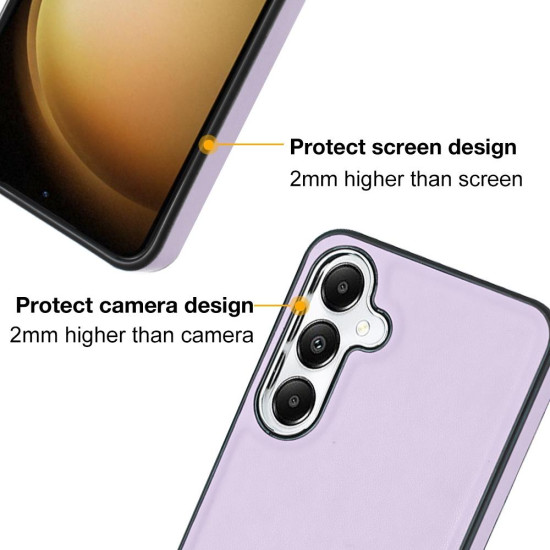 For Samsung Galaxy S24+ 5G Leather Texture Full Coverage Phone Case(Purple)
