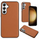 For Samsung Galaxy S24+ 5G Leather Texture Full Coverage Phone Case(Brown)