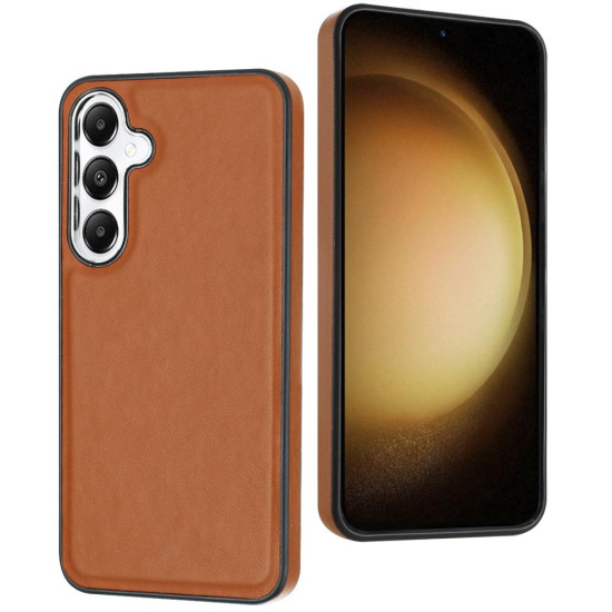 For Samsung Galaxy S24+ 5G Leather Texture Full Coverage Phone Case(Brown)
