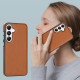 For Samsung Galaxy S24+ 5G Leather Texture Full Coverage Phone Case(Brown)