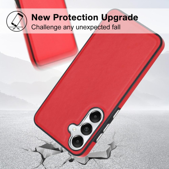 For Samsung Galaxy S24+ 5G Leather Texture Full Coverage Phone Case(Red)