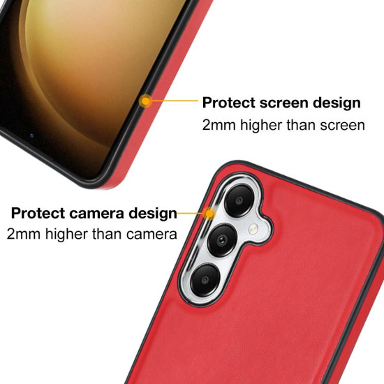 For Samsung Galaxy S24+ 5G Leather Texture Full Coverage Phone Case(Red)