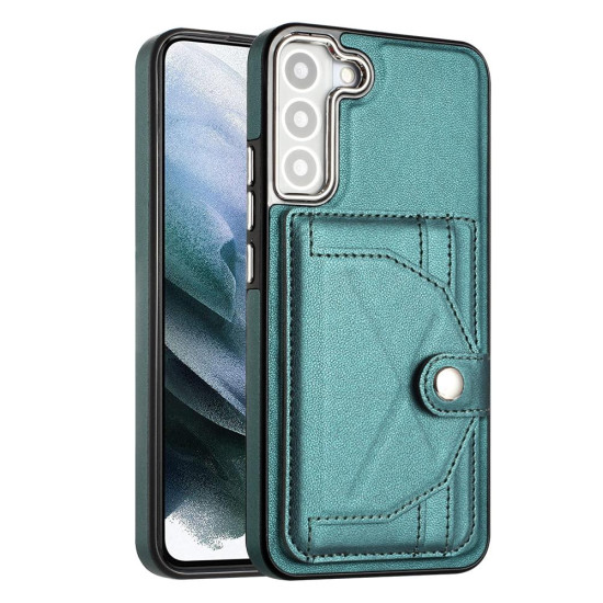 For Samsung Galaxy S23+ Shockproof Leather Phone Case with Card Holder(Green)