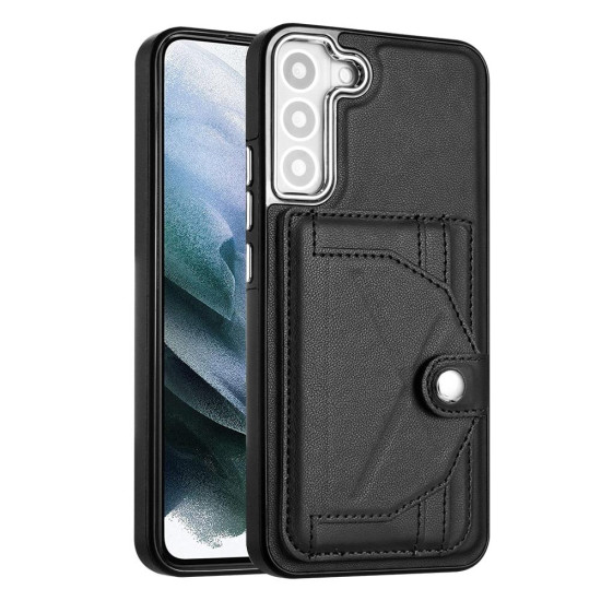 For Samsung Galaxy S23+ Shockproof Leather Phone Case with Card Holder(Black)