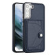 For Samsung Galaxy S23+ Shockproof Leather Phone Case with Card Holder(Blue)