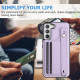 For Samsung Galaxy S23+ Shockproof Leather Phone Case with Wrist Strap(Purple)