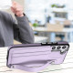 For Samsung Galaxy S23+ Shockproof Leather Phone Case with Wrist Strap(Purple)