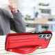 For Samsung Galaxy S23+ Shockproof Leather Phone Case with Wrist Strap(Red)