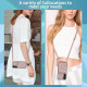 For Samsung Galaxy S24+ 5G Rhombic Texture Card Bag Phone Case with Long Lanyard(Rose Gold)
