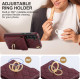 For Samsung Galaxy S24+ 5G Rhombic Texture Card Bag Phone Case with Long Lanyard(Wine Red)