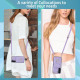 For Samsung Galaxy S24+ 5G Rhombic Texture Card Bag Phone Case with Long Lanyard(Light Purple)
