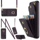 For Samsung Galaxy S24+ 5G Rhombic Texture Card Bag Phone Case with Long Lanyard(Dark Purple)