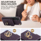 For Samsung Galaxy S24+ 5G Rhombic Texture Card Bag Phone Case with Long Lanyard(Dark Purple)