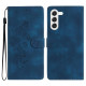 For Samsung Galaxy S24+ 5G Flower Butterfly Embossing Pattern Leather Phone Case(Blue)