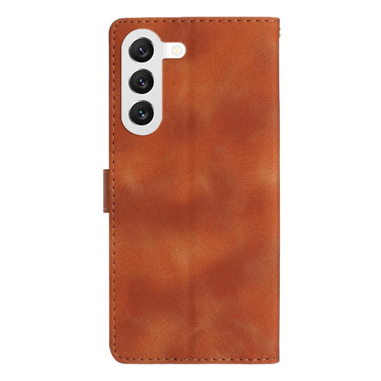 For Samsung Galaxy S24+ 5G Flower Butterfly Embossing Pattern Leather Phone Case(Brown)