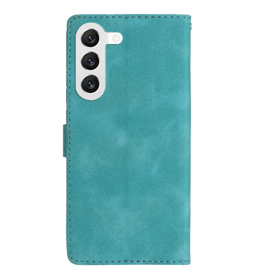 For Samsung Galaxy S24+ 5G Flower Butterfly Embossing Pattern Leather Phone Case(Sky Blue)