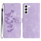 For Samsung Galaxy S24+ 5G Flower Butterfly Embossing Pattern Leather Phone Case(Purple)