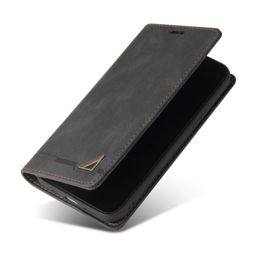 For Samsung Galaxy S24+ 5G Skin Feel Anti-theft Brush Horizontal Flip Leather Case with Holder(Black)