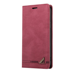 For Samsung Galaxy S24+ 5G Skin Feel Anti-theft Brush Horizontal Flip Leather Case with Holder(Wine Red)