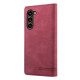 For Samsung Galaxy S24+ 5G Skin Feel Anti-theft Brush Horizontal Flip Leather Case with Holder(Wine Red)