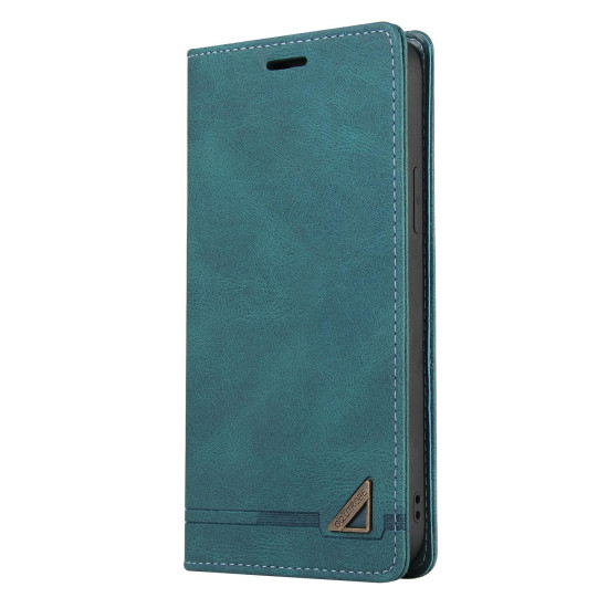 For Samsung Galaxy S24+ 5G Skin Feel Anti-theft Brush Horizontal Flip Leather Case with Holder(Blue)