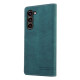 For Samsung Galaxy S24+ 5G Skin Feel Anti-theft Brush Horizontal Flip Leather Case with Holder(Blue)
