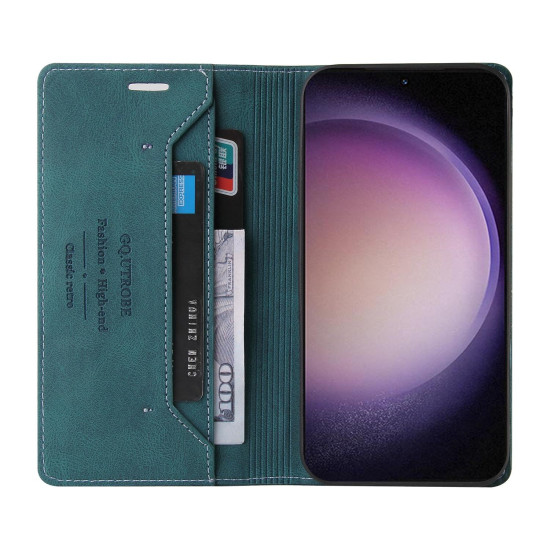 For Samsung Galaxy S24+ 5G Skin Feel Anti-theft Brush Horizontal Flip Leather Case with Holder(Blue)