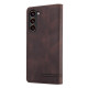 For Samsung Galaxy S24+ 5G Skin Feel Anti-theft Brush Horizontal Flip Leather Case with Holder(Brown)