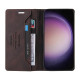 For Samsung Galaxy S24+ 5G Skin Feel Anti-theft Brush Horizontal Flip Leather Case with Holder(Brown)