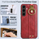 For Samsung Galaxy S24+ 5G Wristband Leather Back Phone Case(Red)