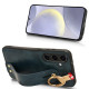 For Samsung Galaxy S24+ 5G Wristband Leather Back Phone Case(Blue)